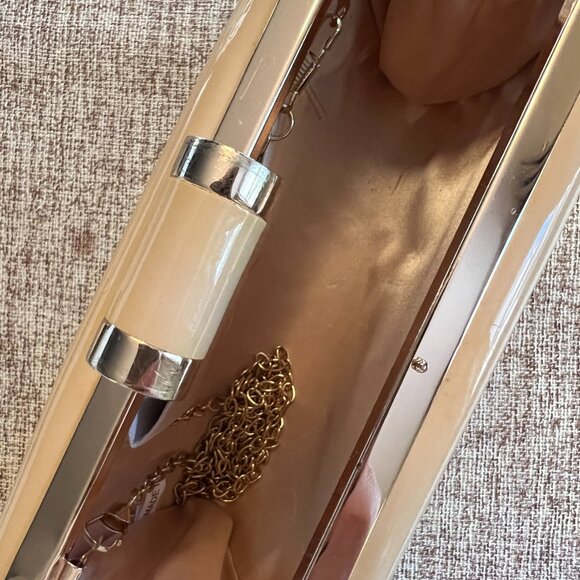 Patent Leather Pink & Rose Gold Clutch with Shoulder Strap (Excellent Condition) - Picture 3 of 8
